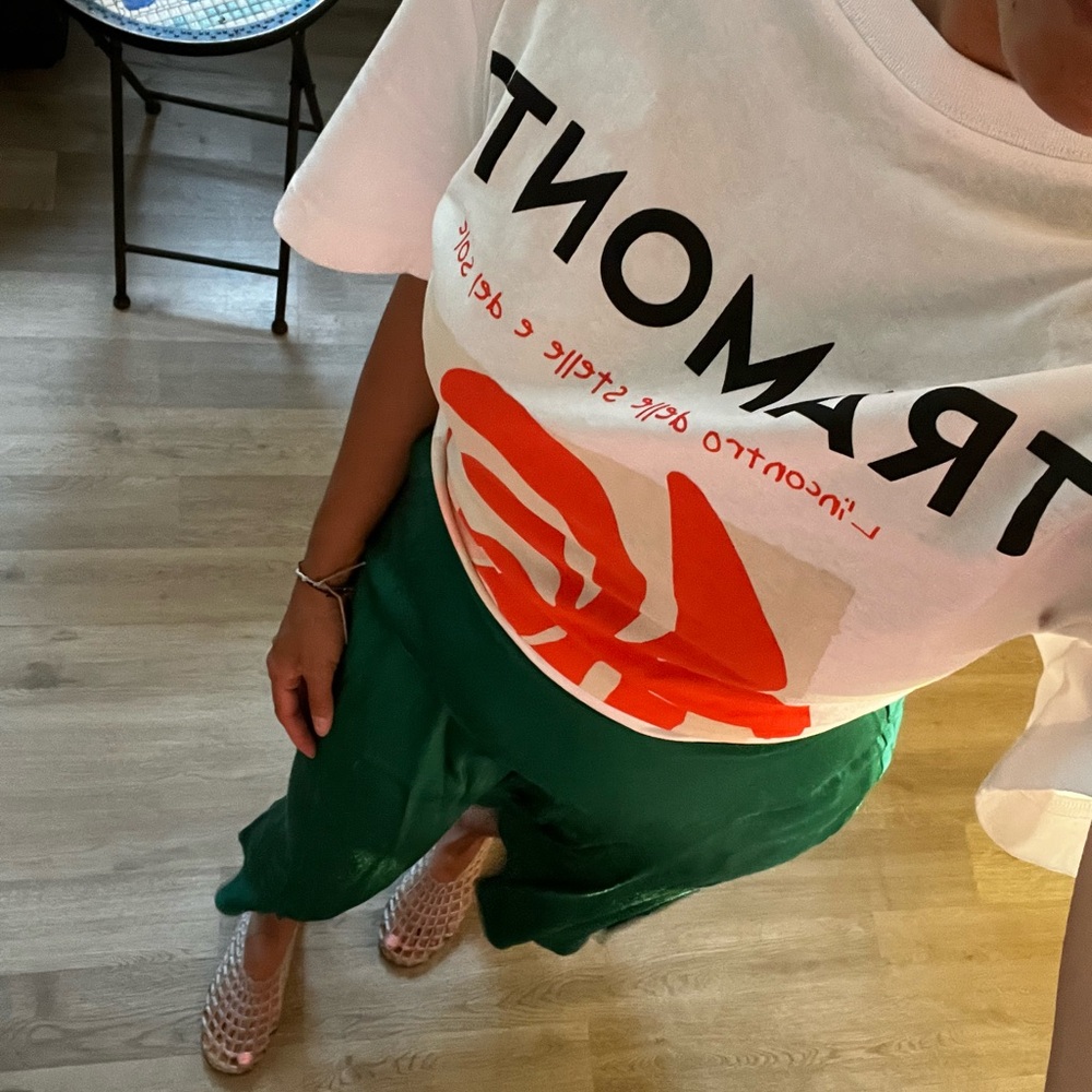 DO+BE Emerald Green Satin Midi Skirt
